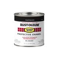 Rust-Oleum Interior/Exterior Paint, Flat, Oil Base, Black, 8 oz 7776-730